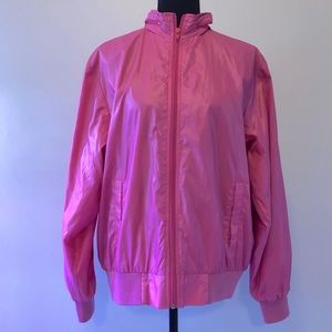 Women’s Vintage Bubblegum Pink Izod Club Lightweight nylon jacket size L